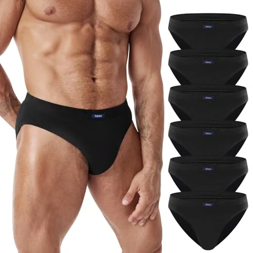 Offerta a tempo: FALARY Slip Uomo Pacco da 6 100% Cotone Mutande Uomo Morbido Intimo Elastico Comfort Briefs Nero L - 57% da 45.99 € a 19.99 €