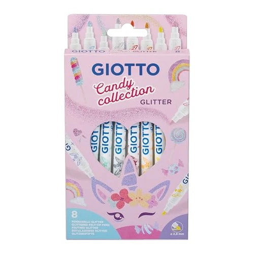 Giotto Glitter Candy Collection 8 pennarelli Colori Glitter Assortiti