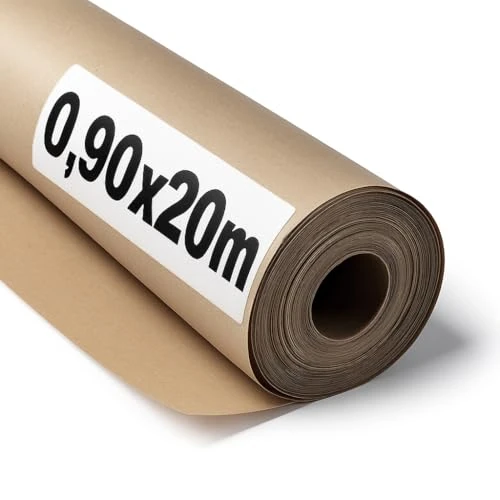 OFITURIA Natural Brown Kraft Paper 70 g/m² - Roll 0.90 x 20 m - Pack of 6 Rolls - for Packaging, Crafts and Decoration - Resistant and Easy to Cut - Compatible with Paints and Crayons