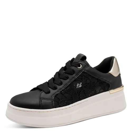 Zeitlich begrenztes Angebot: MARCO TOZZI Damen Sneaker weiches Feel Me Wechselfußbett weiches Innenfutter Modisch, schwarz (Black Comb), 38 EU von 59.95 € auf 38.97 € (35% Rabatt)