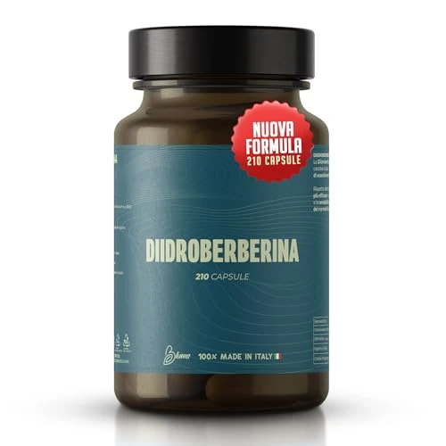 Diidroberberina 210 Capsule (Formula più forte della Berberina) | Alta Biodisponibilità con Silimarina, Piperina e Cromo | Supporto Glicemia, Insulino Resistenza e Azione Dimagrante