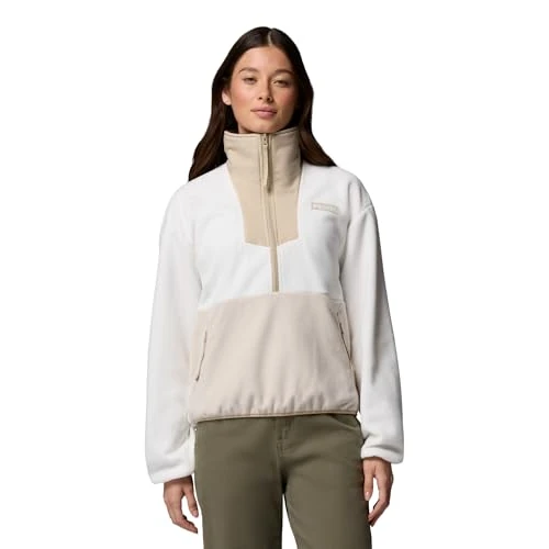 Zeitlich begrenztes Angebot: Columbia Damen Sequoia Grove 1/2 Zip Fleece Pull Over, Sea Salt/Dark Stone/Ancient Fossil, M von 53.00 € auf 53.00 € (0.00% Rabatt)