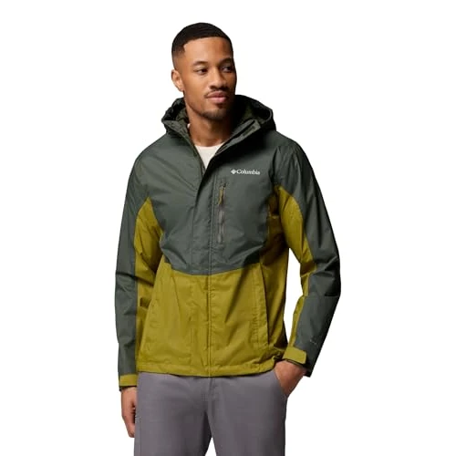 Offerta a tempo: Columbia Pouring Adventure 3 Giacca antipioggia da uomo, impermeabile, verde muschio/verde muschio, S - 50% da 100.00 € a 50.00 €