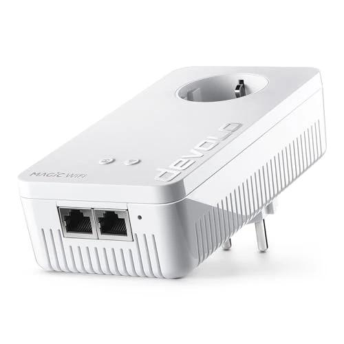 Offerta a tempo: devolo Magic 2 WiFi 6 next adattatore di espansione, adattatore Wi-Fi Powerline, fino a 3.000 Mbps, presa Wi-Fi, 2 porte LAN Gigabit, bianco - 15% da 219.90 € a 186.91 €