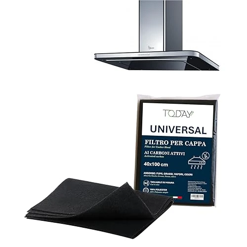 Limited-time offer: Today – Universal Activated Carbon Filter for Cooker Hood 15,8"×39,4" (40x100 cm) – Cut-to-Size, Odour Absorbing, Grease and Moisture Retention – Italian Safety & Quality from 9.90 GBP to 8.90 GBP (save 10%)