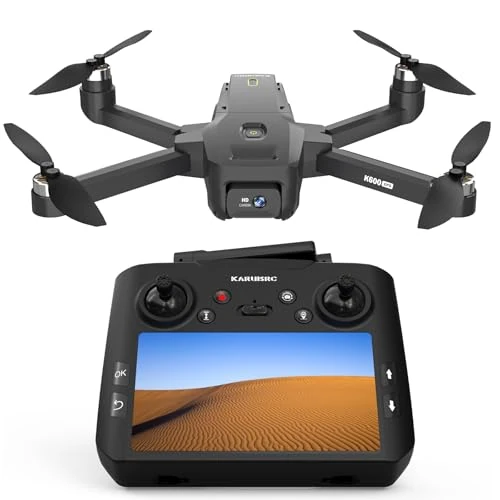 K600 GPS-drone met EIS 4K camera,afstandsbediening met UHD-scherm,Al Track&Orbit Mode,windbestendige opvouwbare drone met SD-kaart,drone met draagtas,automatisch zweven voor volwassenen en beginners