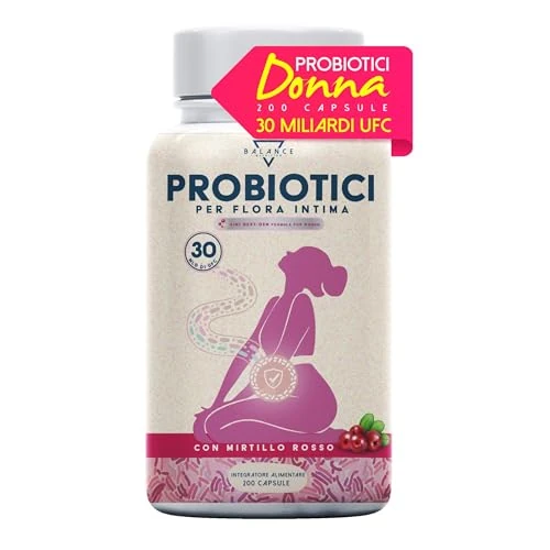 Offerta a tempo: Probiotici e Prebiotici per la Flora Intima - 200 capsule | Probiotici Donna | 30 — 24% da 24,99 € a 18,99 €