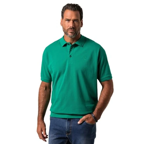 JP 1880 Hommes Grandes Tailles L-8XL Polo en piqué à Manches Courtes, Coupe Ventre Confort, Collection Basic Vert Gazon 7XL 712617451-7XL