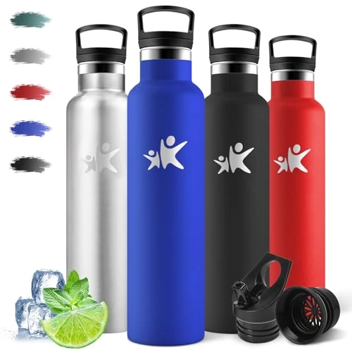 Offerta a tempo: Motswedi Borraccia Termica 1 litro, Acciaio Inox, Borraccia con Cannuccia, a prova di perdite, Bottiglia Termica, Doppia Parete, Borracce Termiche, Senza BPA, Borracce per Palestra, Outdoor, Blu reale - 12% da 24.99 € a 21.99 €