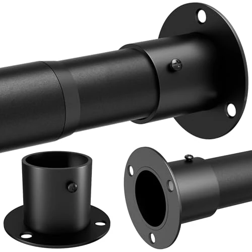 Offerta a tempo: Barretta per guardaroba per appendere i vestiti, asta per vestiti, asta per vestiti estraibile per vestiti, camera da letto, finestre e docce, 65-110 cm/diametro 32 mm, nero - 26% da 20.89 € a 15.36 €