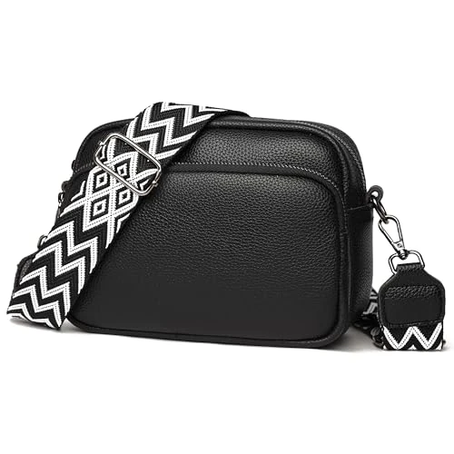 Offerta a tempo: Kommodum - Borsa Donna Tracolla in Ecopelle Pelle PU morbido Borsetta con Tracolla Intrecciata regolabile e rimovibile Crossbody bag km29 (NERO) - 10% da 19.90 € a 17.90 €