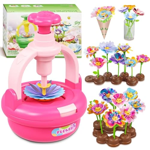 Plunack 3 4 5 6 7 8 9 Year Old Girl Craft Kit Flower Bouquet DIY Flower Toy for Children Creative DIY and Birthday Gift Girls