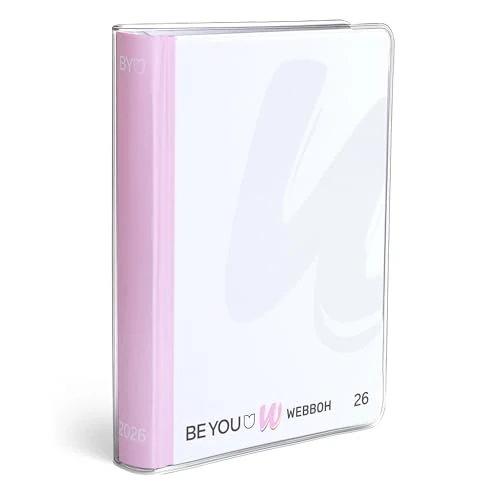 BE YOU - Webboh School Diary 2025-2026, 12 Months, September 2025 - August 2026, School Diary with Sticker and Sketch Pages, with Transparent Top Cover, Medium Size 12.5 x 16.5 cm