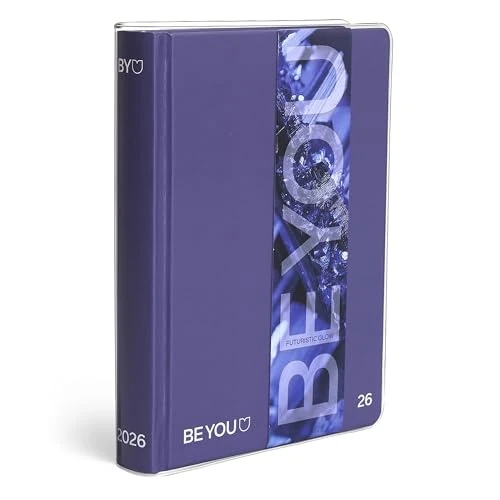 Offre limitee: BE YOU - Color Futuristic Glow, Agenda scolaire 2025-2026, Agenda 12 mois daté, format facile 12,5 cm x 16,5 cm, couverture transparente, journal avec autocollant et marque-page de 21.09 EUR a 21.09 EUR (economie 0%)