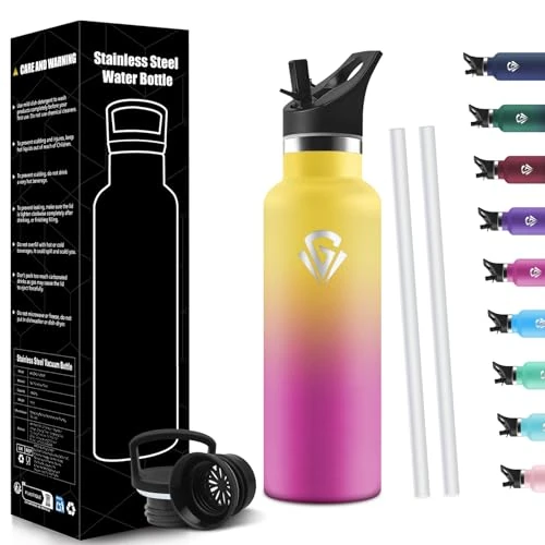 Offerta a tempo: HoneyHolly Borraccia Termica Bambini 500 ML, 18/8 Acciaio Inox, Bottiglia Termica, Senza BPA, Borracce, Sottovuoto a Doppia Parete, Borracce Termiche con Cannuccia, Termos per Scuola, Sport, Outdoor - 0.00% da 18.70 € a 18.70 €