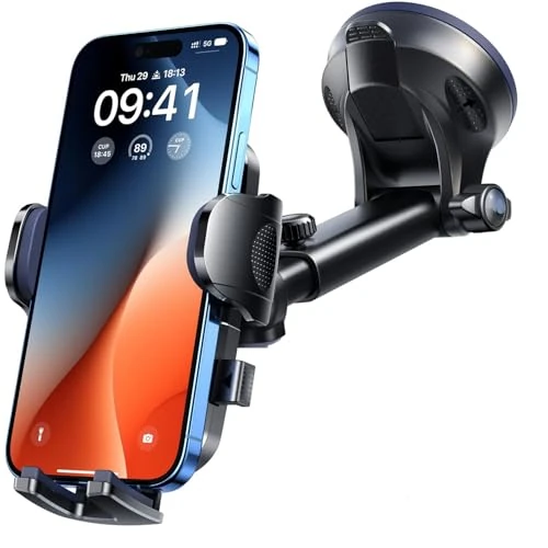 Offerta a tempo: Supporto universale per telefono cellulare da auto (nero, modello a ventosa) - 0.00% da 5.16 € a 5.16 €