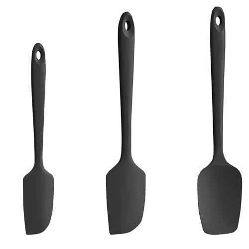 Pfannenwender 3 Stück Silikon Spatel Set, 315 ℃ hitzebeständiger flexibel Teigschaber, Küchenutensilien zum Backen, Hitzebeständiger Antihaft, zum Kochen Backen Mischen Rühren Schaben Servieren