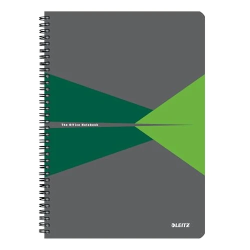 Offerta a tempo: Leitz Office Quaderno a quadretti A4, copertina PP, rilegatura a spirale, apertura a 360 gradi, 180 pagine/90 fogli, carta certificata FSC (80 g/m²), per ufficio e scuola, Verde, 44951055 - 0.00% da 7.78 € a 7.78 €