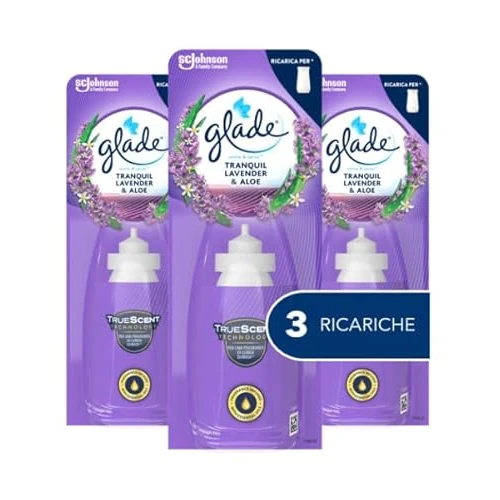 Offerta a tempo: Glade Sense & Spray Profumatore per Ambienti con Oli Essenziali, Fragranza Tranquil Lavender & Aloe, 3 Ricariche - 47% da 9.39 € a 4.99 €