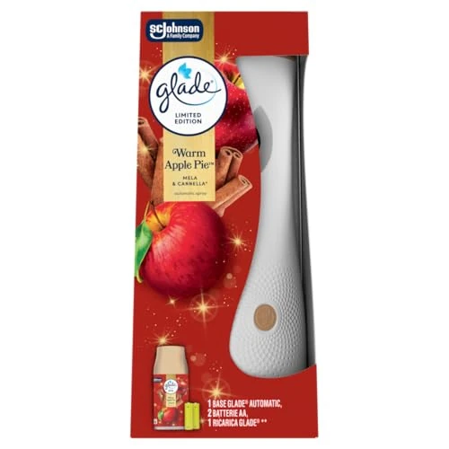 Offerta a tempo: Glade Automatic Spray Diffusore + Ricarica, Profumatore per Ambienti, Edizione Limitata, fragranza Warm Apple Pie, Confezione da 1 base e 1 ricarica - 33% da 8.29 € a 5.59 €