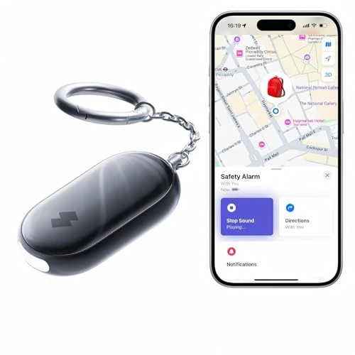 Limited-time offer: SwitchBot Personal Safety Alarm for Women, 130dB Loud Siren with Strobe LED Light, IP65 Waterproof Self-Defense Keychain with Location Alerts & Notifications, Perfect for Women, Kids & Elderly, Black from 29.99 GBP to 29.99 GBP (save 0%)