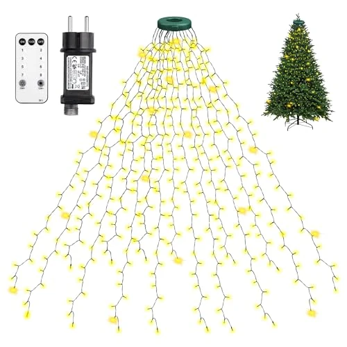 Offre limitee: Xahpower 400LED Guirlande Lumineuse Sapin de Noël, 2 m x 16 guirlandes, 8 Modes, Anneau Lumineux pour Sapin de Noël de 1,5 à 2,5 m (‎Blanc Chaud) de 16.99 EUR a 9.34 EUR (economie 45%)