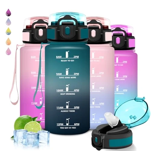 Offerta a tempo: Borraccia, 500ml Borraccia Bambini, Borracce con Cannuccia, Senza Perdite, Water Bottle Motivazionale, Facile da Pulire, Bottiglia Acqua, Con Slogan Motivazionale, Borracce per Scuole, Corsa, Ciclismo - 42% da 13.69 € a 7.90 €