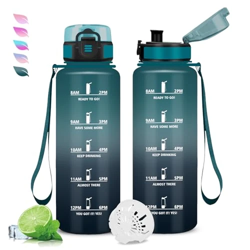 Offerta a tempo: Borraccia Motivazionale 1,5l, Borraccia Palestra, Bottiglia Senza Perdite, Bottiglia Graduata, Facile da Pulire, Borraccie con Orari Per Bere, Facile da Trasportare, Borraccie per Fitness, Viaggio - 0.00% da 12.39 € a 12.39 €