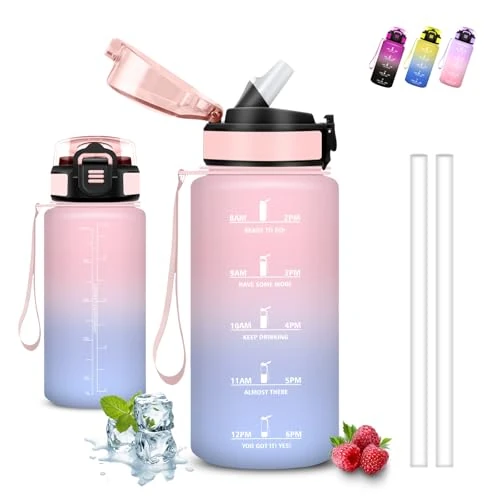 Offerta a tempo: Borraccia Bambini, Borraccia 500 ml, Borracce con Cannuccia, Senza Perdite, Water Bottle Motivazionale, Facile da Trasportare, Bottiglia Graduata, Con Slogan Motivazionale, per Scuole, Ciclismo, Yoga - 36% da 13.99 € a 8.93 €