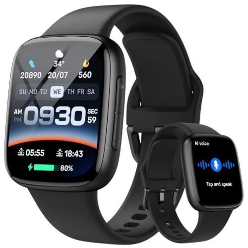 Oferta limitada: Reloj Inteligente Hombre 1.85" AMOLED Smartwatch Mujer con Llamadas y Asistente de Voz, 3ATM WhatsApp Notificaciones, SpO2/Pulsómetro/Monitor de Sueño, 110 Modos Deportes para iPhone Android Negro de 39.99 EUR a 29.99 EUR (ahorro 25%)