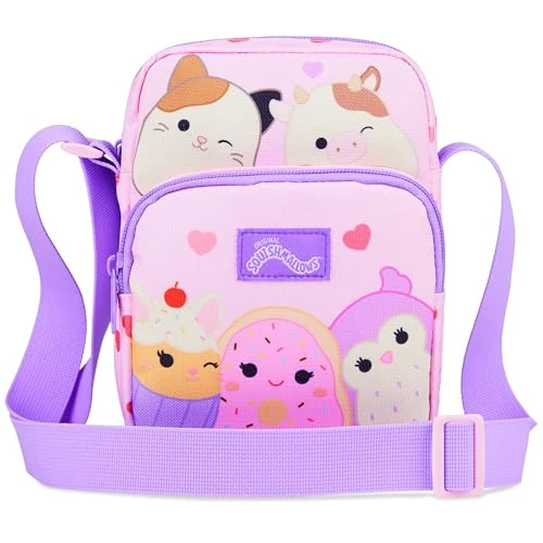 Limited-time offer: Squishmallows Cross Body Bag for Kids and Teens Cute Shoulder Sling Bag Cam The Cat Phone Mini Backpack for Travel Money Holiday (Pink) from 13.19 £ to 13.19 £ (save 0.00%)