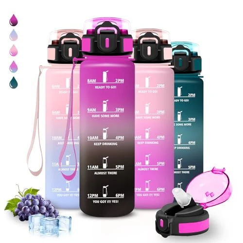Limited-time offer: 1 Litre Water Bottle with Straw Leakless Gym Water Bottle Easy Clean Graduated Bottle with Motivational Slogan for Fitness, Sports, Camping, Hiking from $30.91 to $30.91 (save 0.00%)