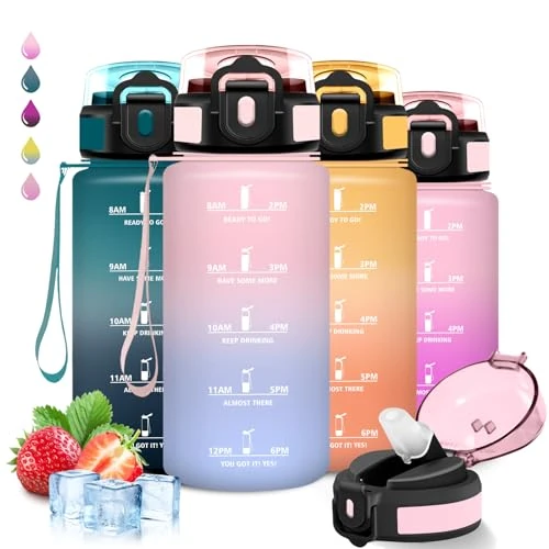 Offre limitée : Grsta Gourde, 500ml Gourde Enfant, Bouteille avec Paille, Anti Fuite, Bouteille Graduée pour 1 Journee, Avec Cadenas de Sécurité, avec Marqueur de Temps, pour École, Camping, Voyage, Sports, Vélo de 13.69 € à 13.69 € (0.00% de remise)