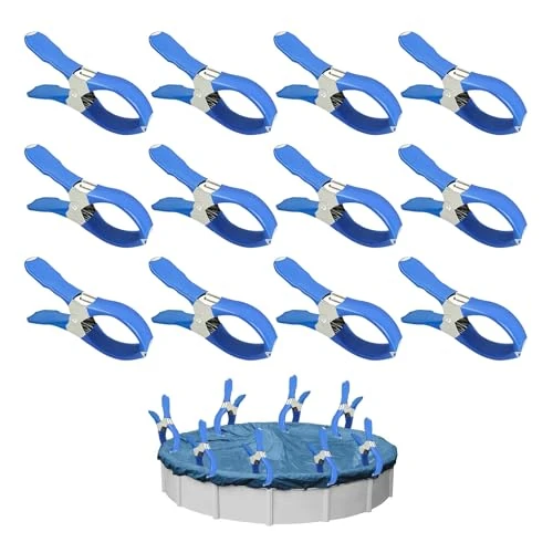 Offerta a tempo: 12 mollette in metallo per copertura piscina, clip di fissaggio con pellicola protettiva, clip per teloni, morsetti per piscine fuori terra, morsetti con forte forza di serraggio per fotografia e - 14% da 21.99 € a 18.99 €