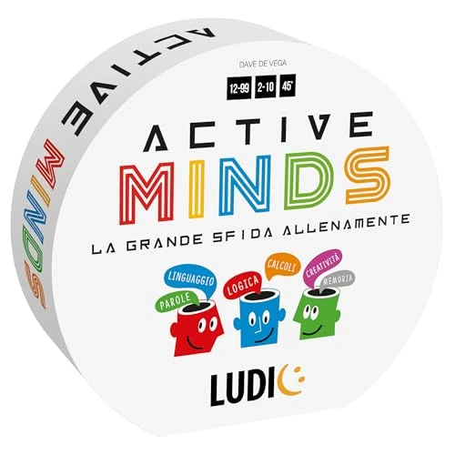 LUDIC - Active Minds Le Grand Défi - Le Grand Jeu Entraînement-Esprit | Jeux De Société Pour Toute La Famille, Enfants et Adultes, Défis Mentaux, Jeux De Logique, Idées Cadeaux Amusants