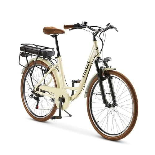 Offerta a tempo: Nilox J5 Pro E-Bike, Bici Elettrica 250 W Brushless,Ruote 26″, Autonomia fino a 65 km, Batteria 36 V/10 Ah Removibile, Velocità max 25 km/h, Cambio Shimano 6v, Sospensione Anteriore, Bianca - 0.00% da 845.98 € a 845.98 €