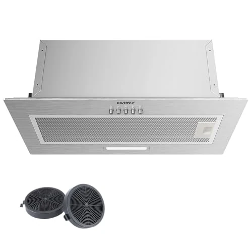 COMFEE' Campana extractora de 52 cm BIHT17SS-52 campana LED para debajo del armario, extractor de pared, campana de succión superior, 520 mm – Plata