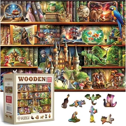 Oferta limitada: WOODEN.CITY Rompecabezas de Madera para Adultos 1000 Piezas – Escena de Librería con Libros – Puzzle Decorativo y Regalo para Amantes de la Lectura | 54 x 39,5 cm de 49.90 EUR a 49.90 EUR (ahorro 0%)