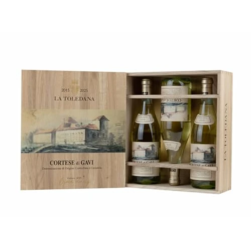 Offerta a tempo: La Toledana- Vino Bianco- Cortese DOCG del Comune di Gavi 2015 in Cassa di Legno - Confezione Regalo - 3 x 750 ml - 37% da 85.93 € a 53.75 €