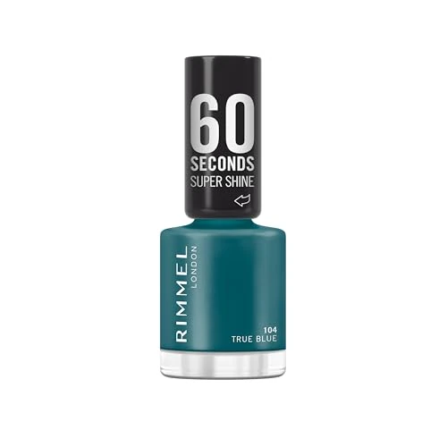Offerta a tempo: Rimmel 60 Seconds Super Shine Smalto, Smalto asciugatura rapida, Colore vibrante, A lunga tenuta, 8 ml, 104 True Blue - 50% da 3.19 € a 1.60 €