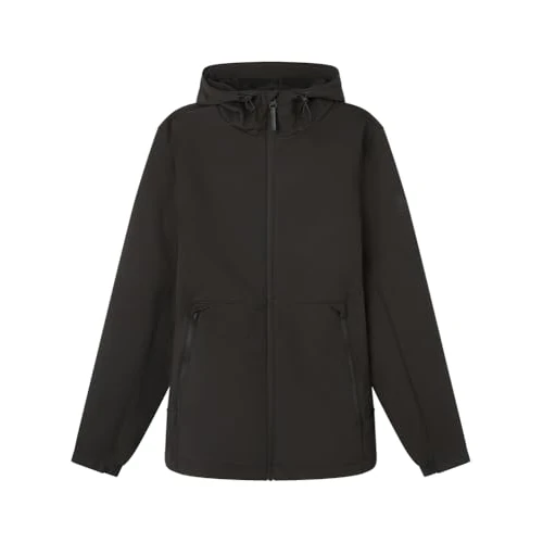 Oferta limitada: Springfield Softshell Technical Parka Water Resistant Polyester with Zip UP Pockets and Hoodie Capucha, Negro, S para Hombre de 62.90 € a 62.90 € (ahorro 0.00%)