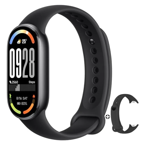 Xiaomi Smart Band 10 (2025) - Mi Smartwatch, ekran AMOLED 1,72", czas pracy 21 dni, 150+ trybów sportowych, monitorowanie tętna, HyperOS 2, 5ATM pasek gratis
