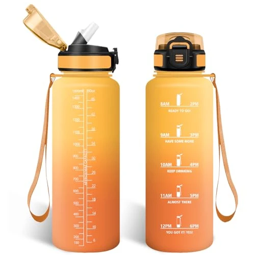 Offre limitée : HoneyHolly Gourde, 1.5L Bouteille, Gourde Sport avec Paille, Water Bottle Motivation avec Marqueur de Temps, Water Bottle, Étanche, Bouteille d'eau pour Randonnée, Camping, Fitness, Cyclisme de 16.83 € à 11.38 € (32% de remise)