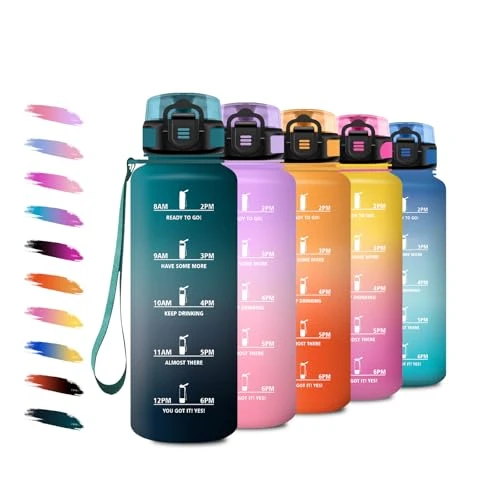 Oferta limitada: Botella Agua 1,5L, Cantimplora Deportiva con Filtro, Cantimplora Reutilizable, Prueba de Fugas, Botella Agua con Marcador de Tiempo, para Escuela, Oficina, Cámping, Bicicleta, Correr, Senderismo de 16.99 € a 16.99 € (ahorro 0.00%)