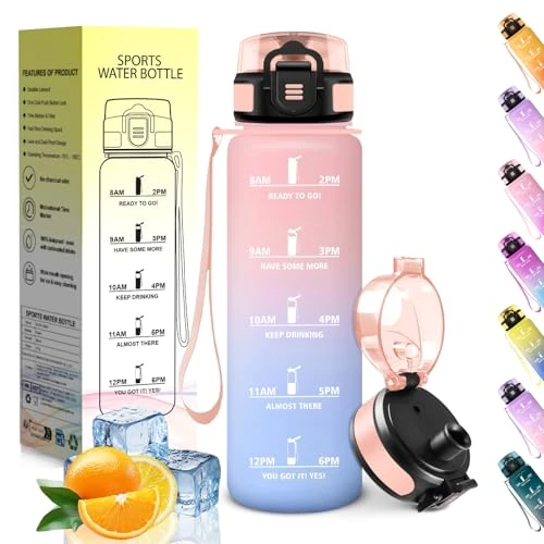 Offerta a tempo: HoneyHolly Borraccia Bambini, 500ML, A prova di perdite Borracce, Riutilizzabile Borraccia Motivazionale, Semplice e Portatile, Bottiglia Acqua per Corsa, Bicicletta, Lavoro, Scuola, Borracce - 42% da 12.87 € a 7.52 €