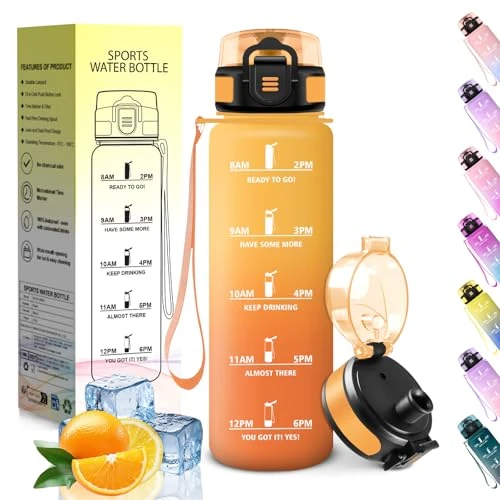 HoneyHolly Butelka dla dzieci, 500 ml, szczelna butelka, wielokrotnego użytku, motywacyjna butelka na wodę, prosta i przenośna, butelka na wodę do biegania, jazdy na rowerze, pracy, szkoły, butelek