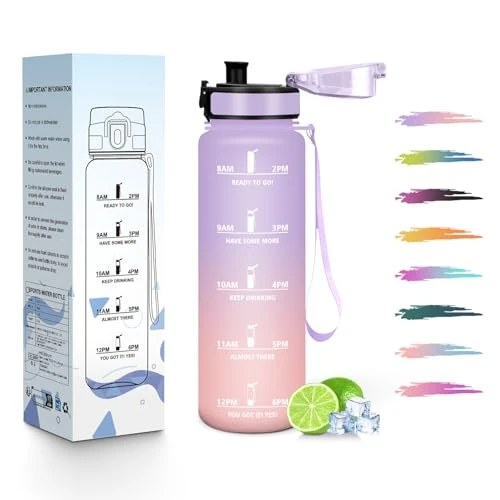 Zeitlich begrenztes Angebot: HoneyHolly Trinkflasche Kinder 500ML, Wiederverwendbar Mit Zeitskala, Wasserflasche, Auslaufsicher Sportflasche, Trinkflasche Sport für Laufen, Radfahren, Arbeiten, Schule, Fitnessstudio von 10.91 € auf 10.91 € (0.00% Rabatt)