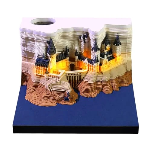 Limited-time offer: 3D Desk Calendar, 2026 Calendar Memo Pad with Light, Tear-Away DIY Memo Pad Paper Carving Art for Christmas Housewarming Desktop Decoration(Castle) from 29.99 GBP to 29.99 GBP (save 0%)