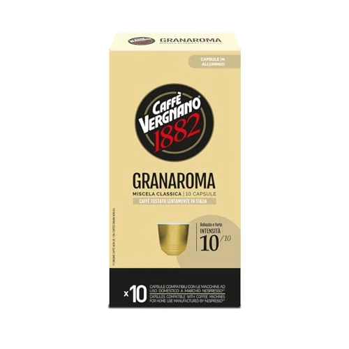 Offerta a tempo: Caffè Vergnano 1882 - Granaroma 100 Capsule in Alluminio Compatibili Nespresso - 30% da 36.99 € a 25.79 €