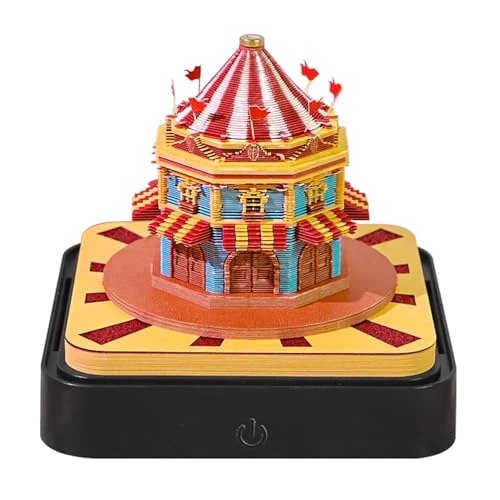 Offerta a tempo: Calendario da scrivania 3D, calendario 2026, con luce, da strappare, fai da te, per Natale, inaugurazione della casa, decorazione da scrivania (circo) - 20% da 24.79 € a 19.83 €